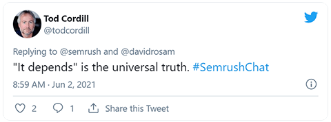 tweet: it depends is universal truth