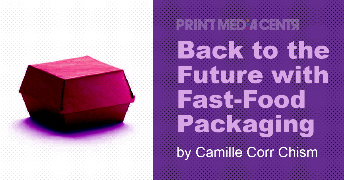red and purple fast food packaging