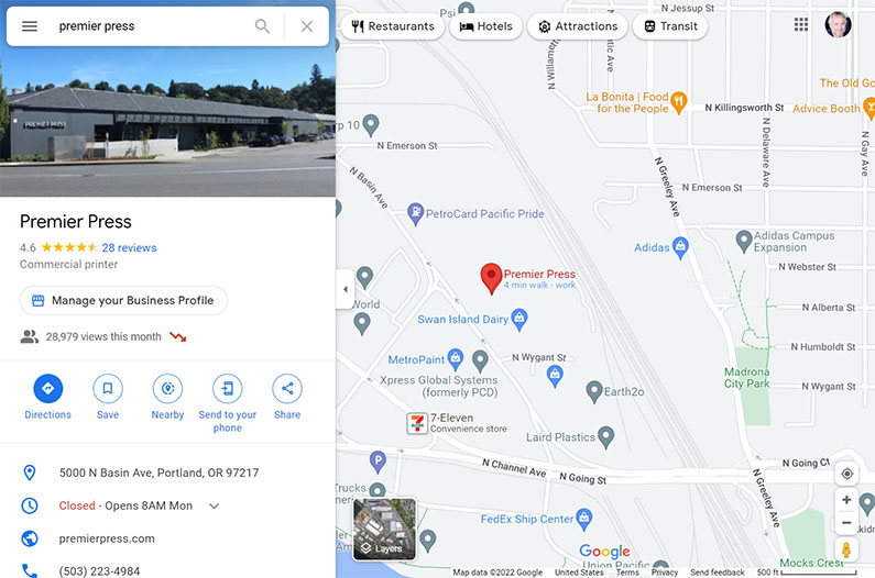 google maps business profile