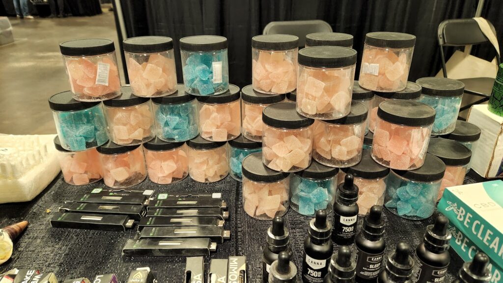 jars filled with CBD gummies