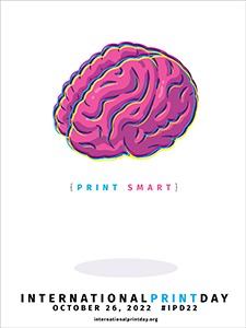 Illustration of a human brain International Print Day 2022 Poster