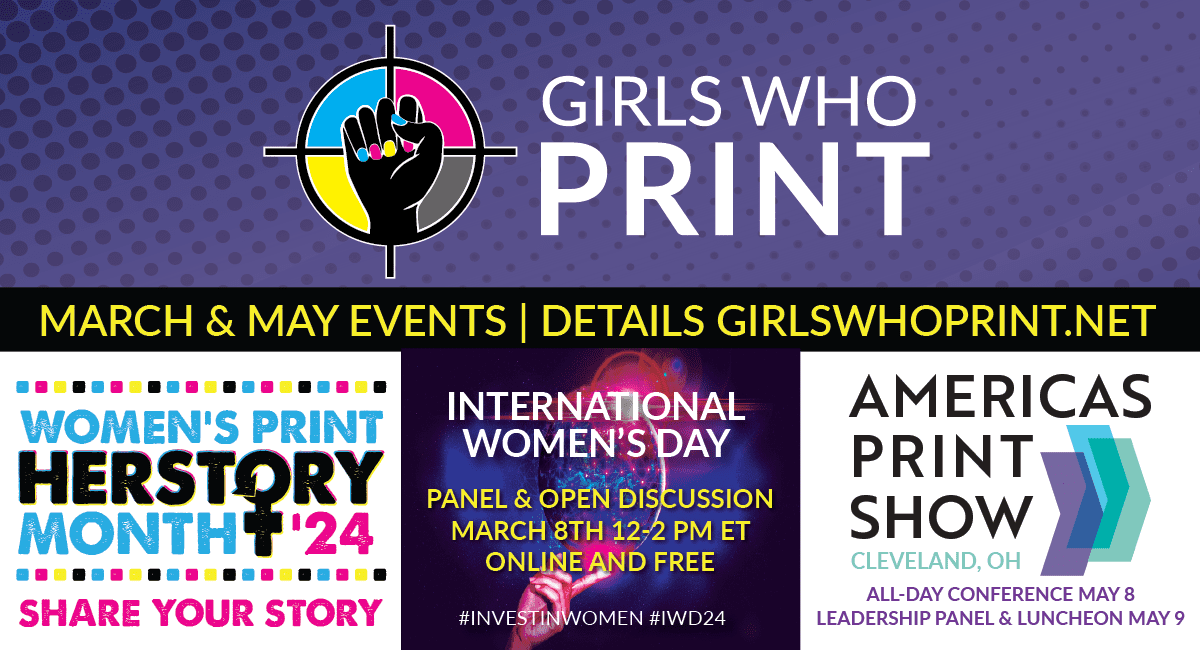 an image showing upcoming events for women in the printing industry