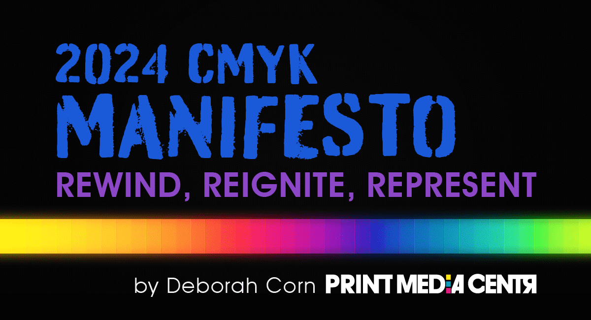 a black background with the cmyk color spectrum