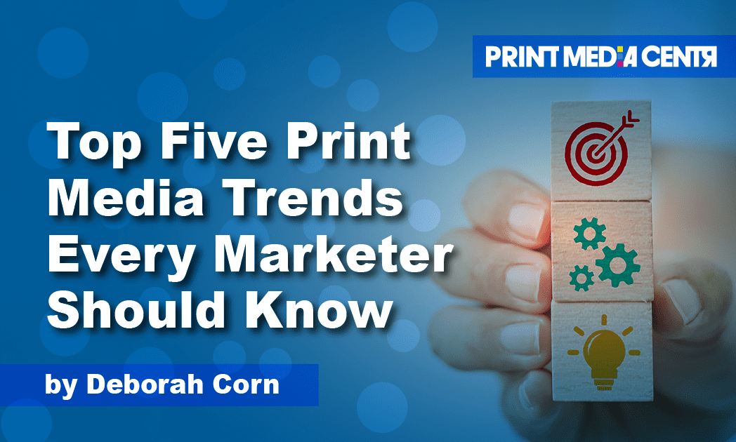 a woman holding blocks  top five print trends for marketers