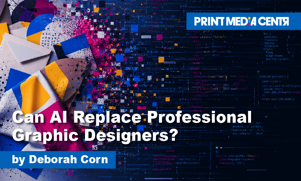 an image illustrating graphic design and AI, Can AI Replace Professional Graphic Designers?